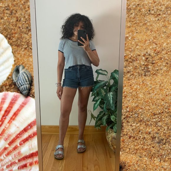 Blue Cut Off Shorts - Picture 1 of 1